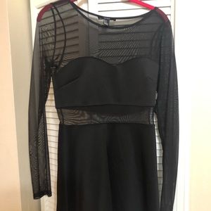 Black skater dress with mesh